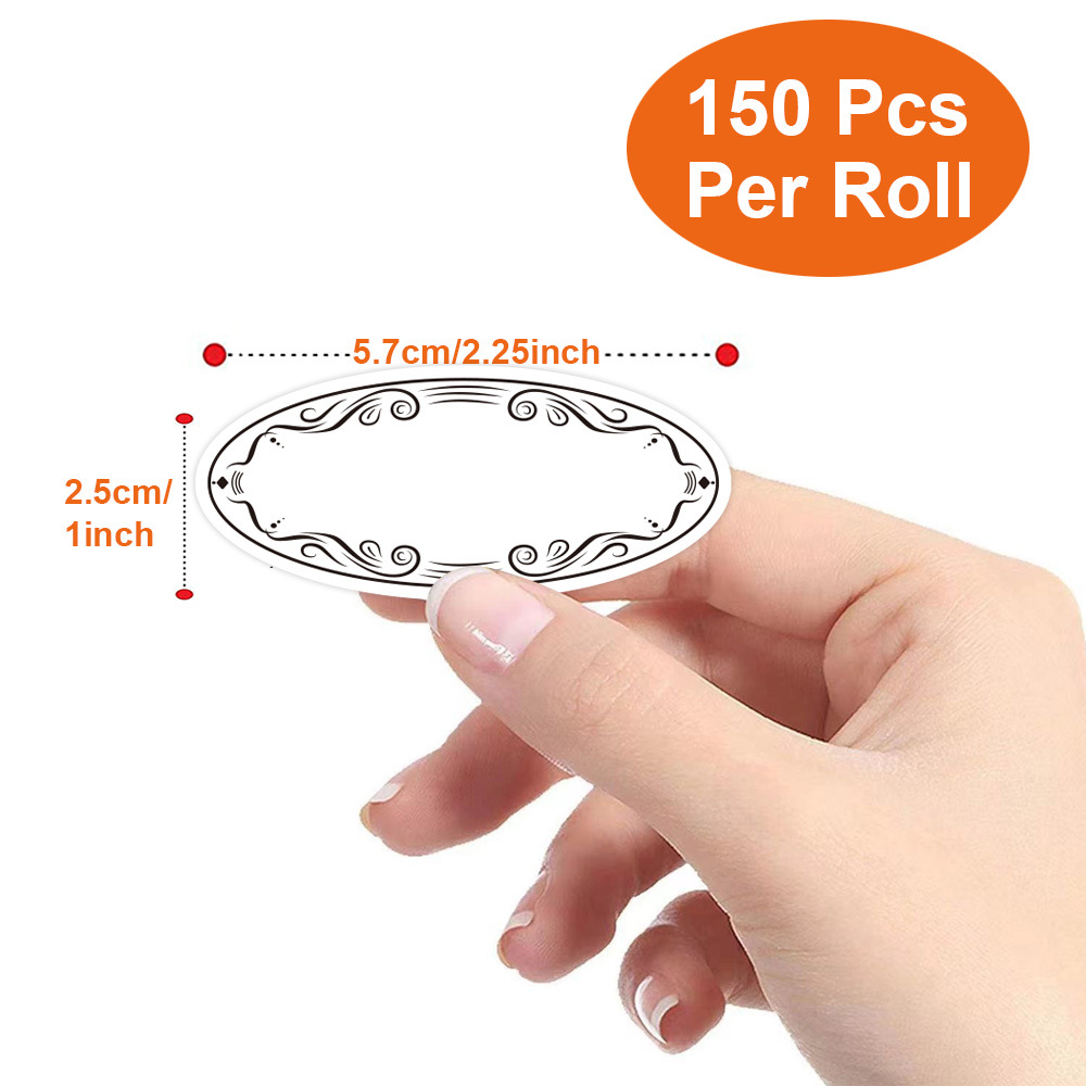 150 buah label kaleng Oval unt - Food Storage Labels ulasan dan harga