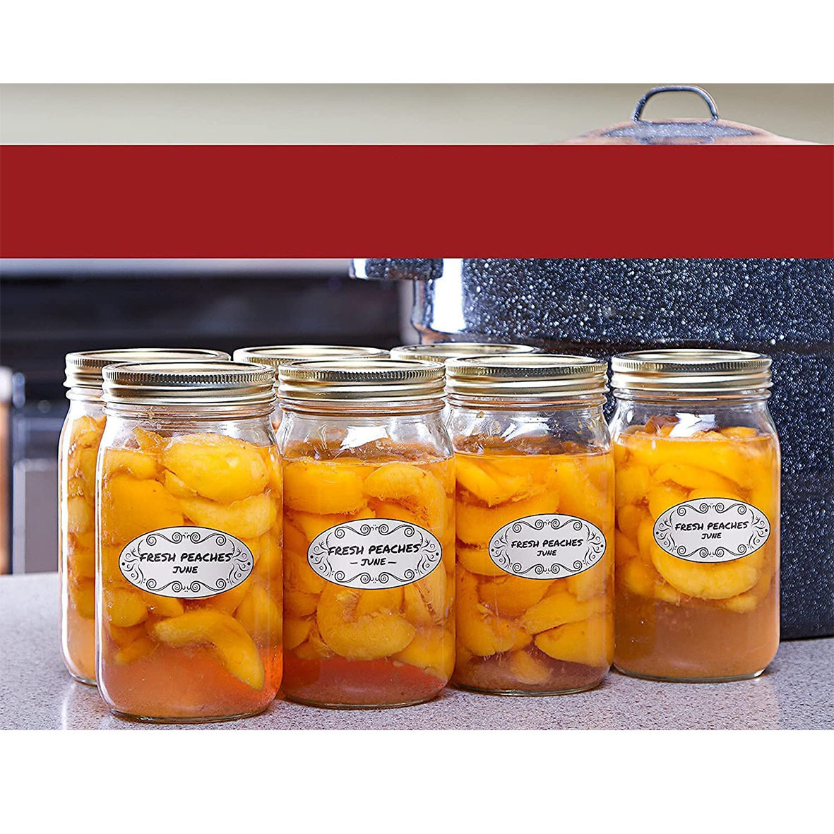 150 buah label kaleng Oval unt - Food Storage Labels ulasan dan harga